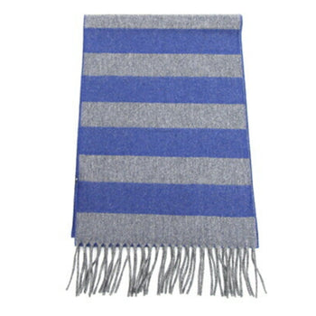 Salvatore Ferragamo Scarf Gancini 527941 Blue Grey Wool Cashmere