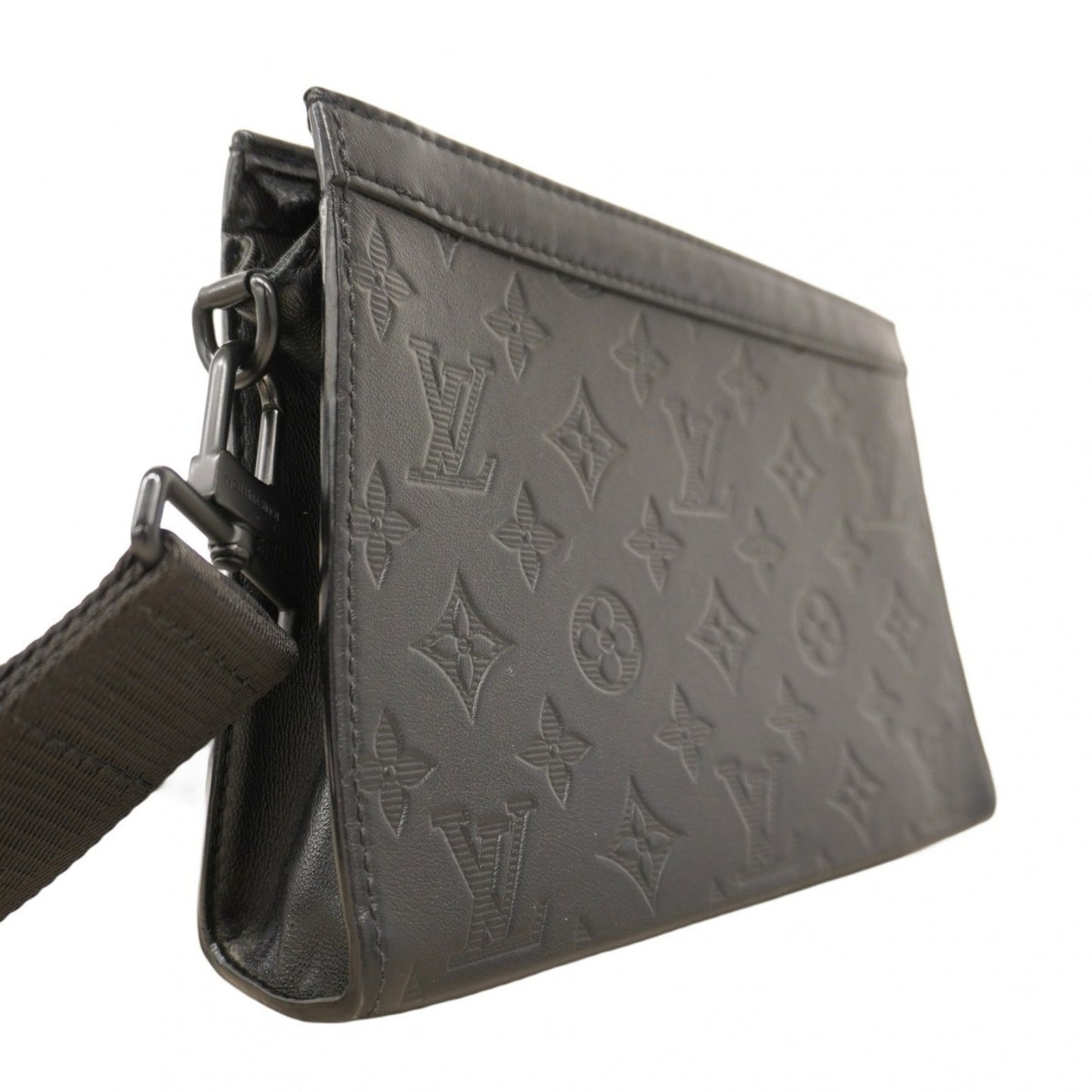 Louis Vuitton Monogram Shadow Gaston Wearable Wallet Shoulder Bag M81115 Black