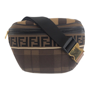 Fendi Zucca Pattern Brown Canvas With Gold Hardware