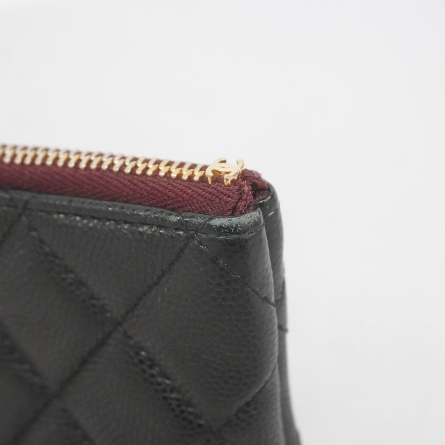 Chanel Matelasse Wallet/Coin Case In Caviar Leather