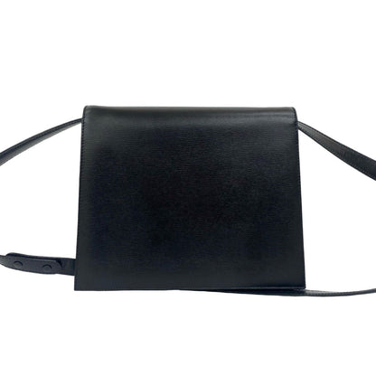 Christian Dior Vintage Cd Logo Hardware Leather Shoulder Bag/Pochette/Sacoche Black 23-10