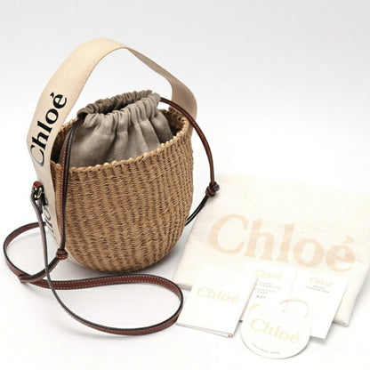 Chloe X Mifuko Fairtrade Woody Small Basket Chc22Ss381G55101 Paper White E-158531