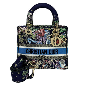 Christian Dior Lady Cannage Canvas 2-Way Shoulder Bag