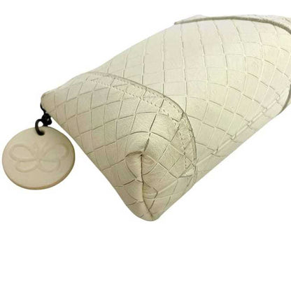 Bottega Veneta Pouch Ec-24437 White Intrecciato Mirage Leather Bottega Veneta Butterfly