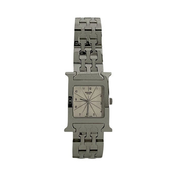 Hermes H Watch Quartz Stainless Steel Wristwatch Silver