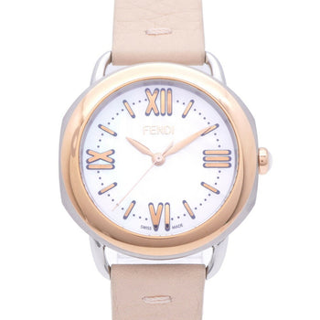 Fendi Selleria 80200M Quartz Watch Ss/Leather White Shell 0428Fendi