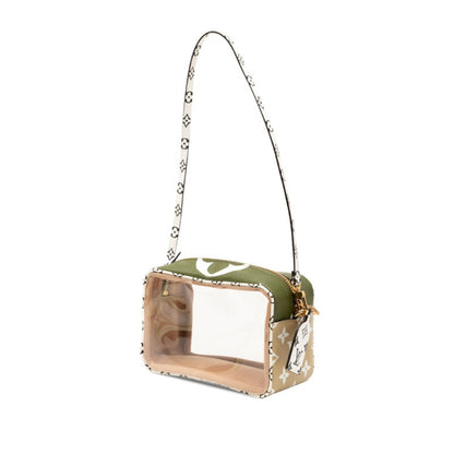 Louis Vuitton Monogram Giant Beach Pouch One-Shoulder Bag M67610 Khaki White Beige Vinyl