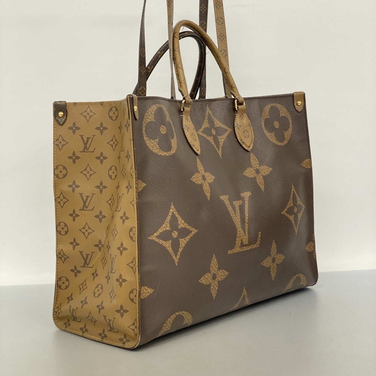 Louis Vuitton Monogram Giant Reverse On-The-Go Tote Bag M44576 Brown