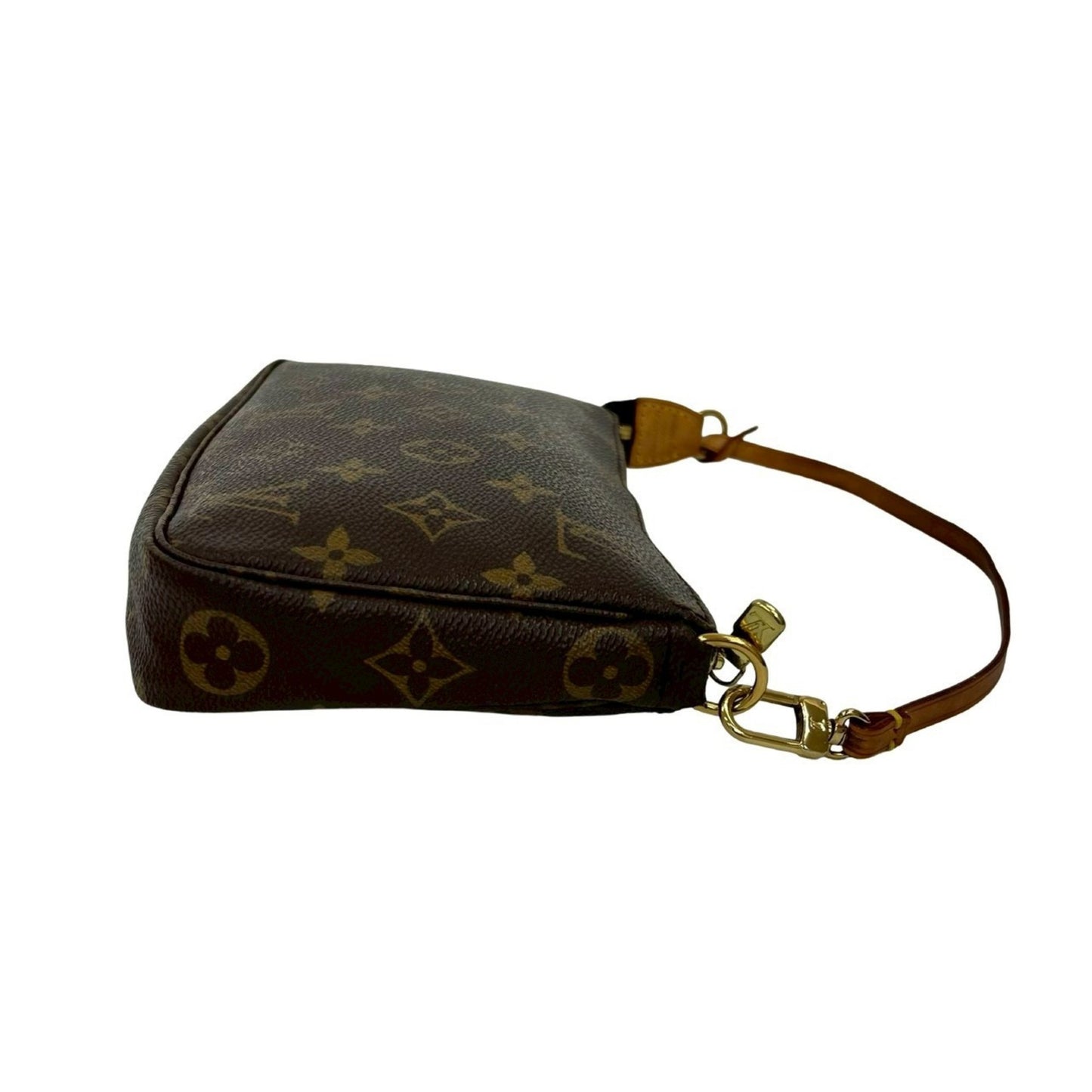 Louis Vuitton Pochette Accessoires Monogram Leather Mini Handbag Pouch Brown 53615