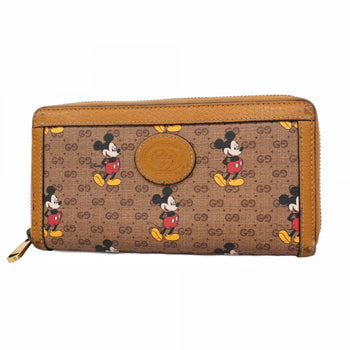 Gucci Micro Guccissima Mickey Mouse Collaboration Long Wallet 602532 Brown