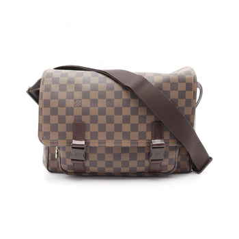 Louis Vuitton Mervil Damier Ebene Shoulder Bag Coated Canvas Leather