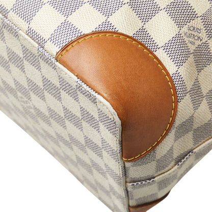 Louis Vuitton Damier Azur Hampstead Mm Tote Bag Shoulder N51206 White Pvc Leather