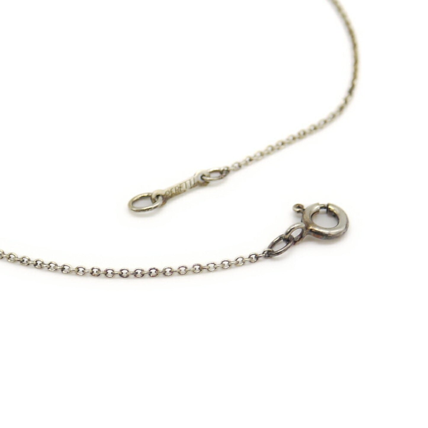 Tiffany & Co. Tiffany Elsa Peretti Bean Pendant Necklace Silver 925 Azuki Chain