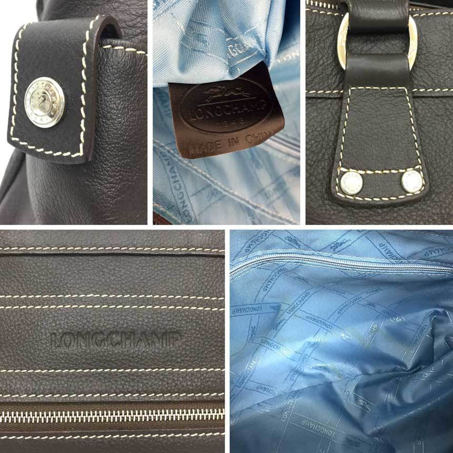 Longchamp Longchamp Leather Tote Bag Brown