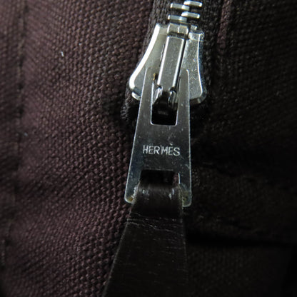 Hermes Four Tou Mm Silver Hardware Serie Button Half Leather Canvas Tote Bag Brown Made In France