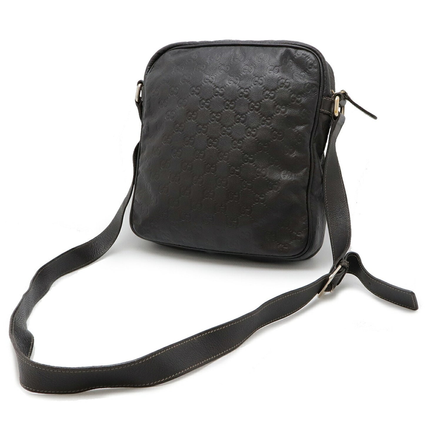 Gucci Guccissima Shoulder Bag Leather Dark Brown 201448