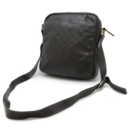 Gucci Guccissima Shoulder Bag Leather Dark Brown 201448