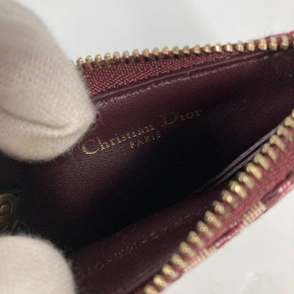 Christian Dior Oblique Wallet Coin Compartment Coin Purse Wine-Red