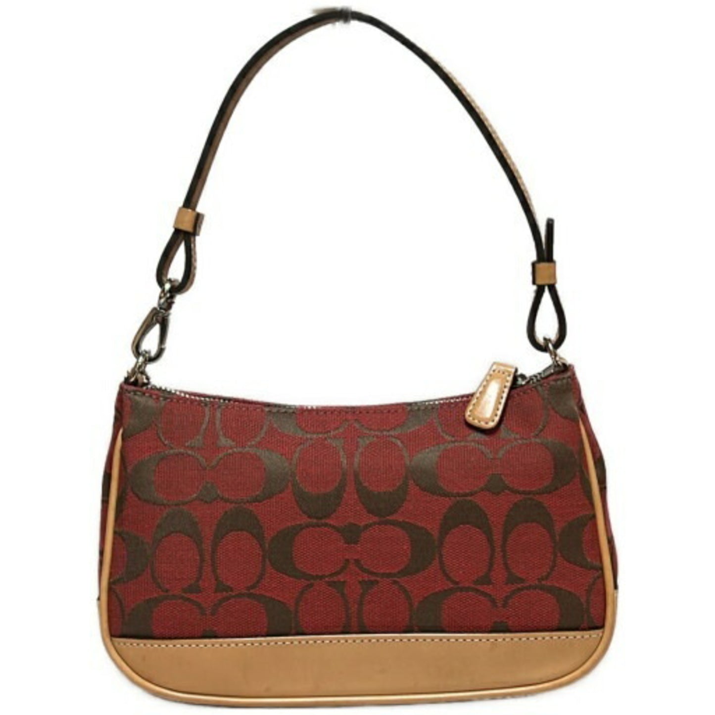 Coach Signature Mini Pouch Shoulder Bag 6094 In Red Leather