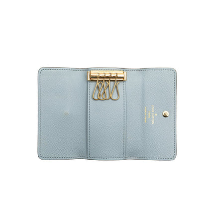 Louis Vuitton Monogram Multicle 4 Key Case Ring M82923 Brown Light Blue Pvc Leather