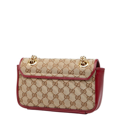 Gucci Gg Marmont Quilted Chain Shoulder Bag 446744 Beige