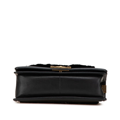 Chanel Coco Mark Boy 25 Crossbody Chain Shoulder Bag In Black Lambskin