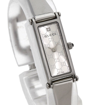Gucci 1500L Gg Square Face Bangle Watch In Stainless Steel/Ss