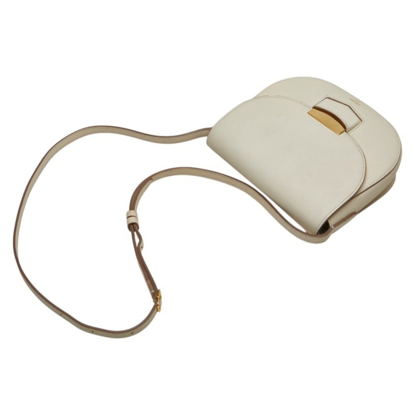 Celine Trotter Crossbody Shoulder Bag In White Leather