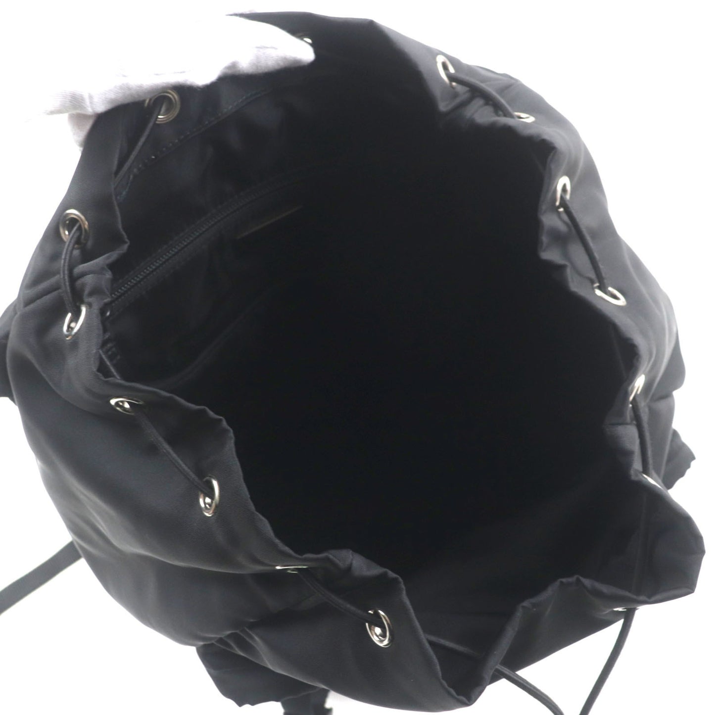 Prada Tessuto Nylon Backpack With Triangle Logo And Plate