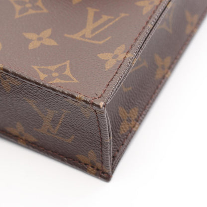 Louis Vuitton Petite Sac Plat Handbag Coated Canvas Leather Monogram