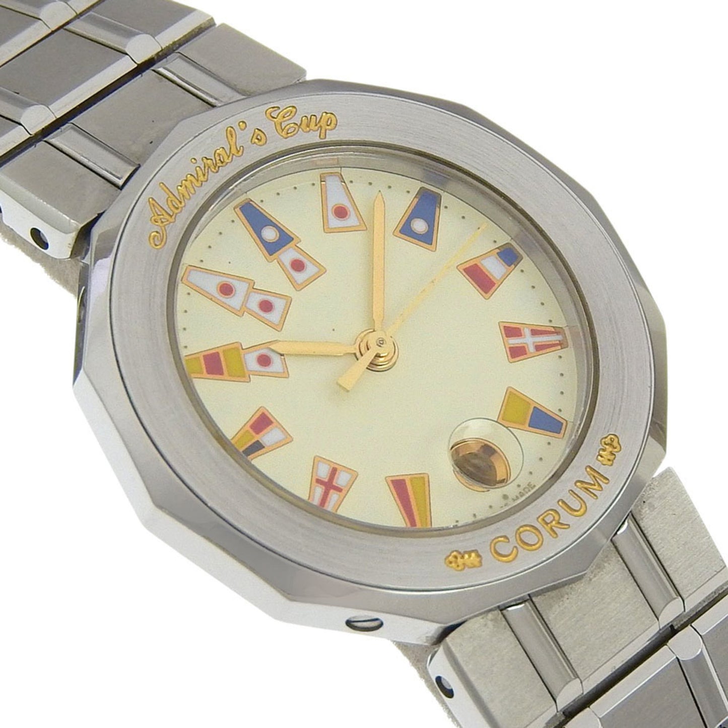 Corum Admiral'S Cup Watch 39.610.20 V-50 Stainless Steel Quartz Analog Display White Dial