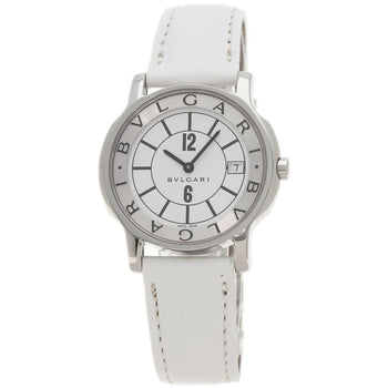 Bvlgari St35S Solotempo Watch Stainless Steel Leather