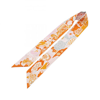 Hermes Herms Twilly Bingata Silk Scarf For Women