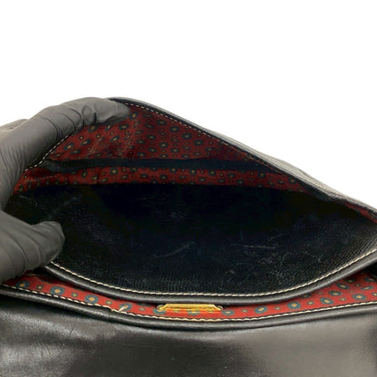 Loewe Vintage Anagram Logo Leather Mini Shoulder Bag/Pochette/Sacoche In Black 21916