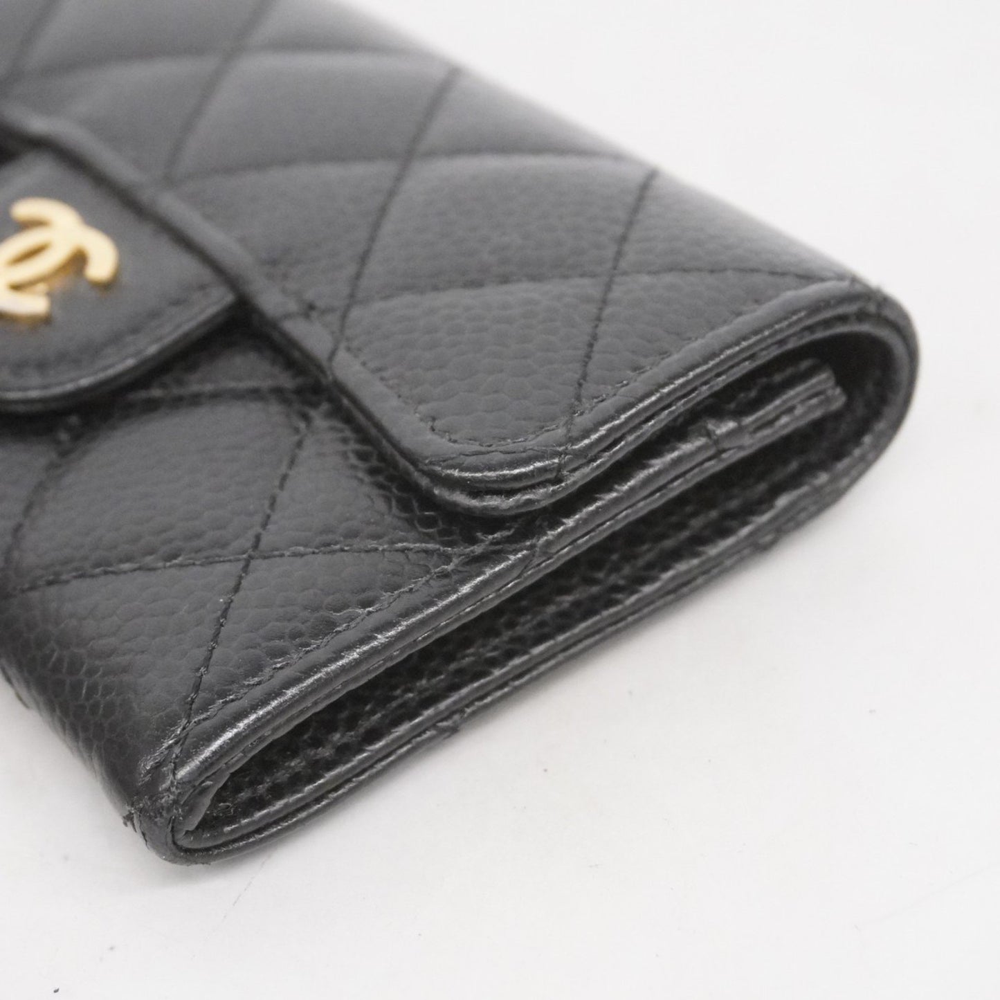 Chanel Matelasse Business Card Case In Caviar Leather