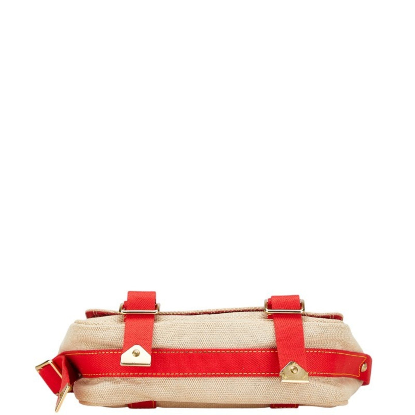 Louis Vuitton Antigua Buzas Pm Shoulder Bag M40041 Beige Red Canvas Leather