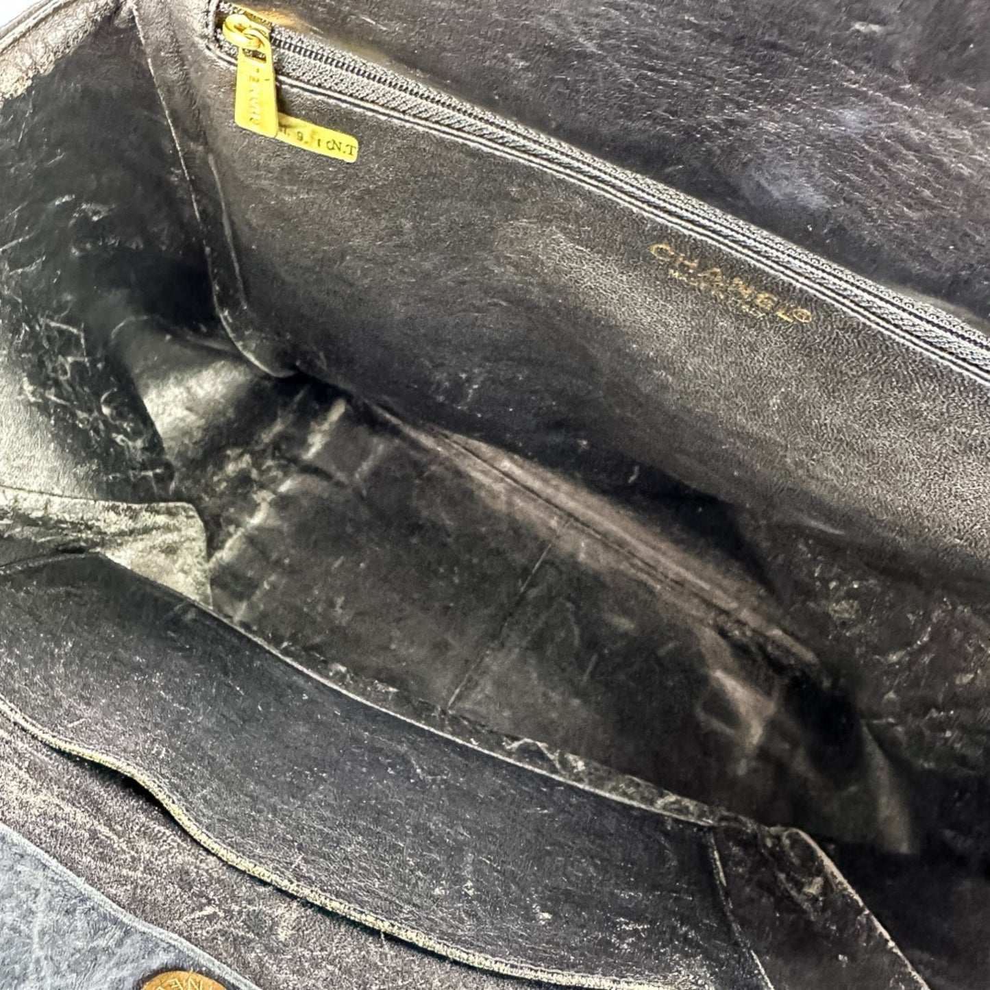 Chanel Cotton Jersey Chocolate Bar Chain Handbag Tote Bag In Black