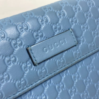 Gucci 449364 Micro Guccissima Round Zip Long Wallet Leather