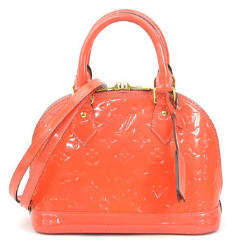 Louis Vuitton Louis Vuitton Handbag Shoulder Bag Monogram Vernis Alma Bb Patent Leather Orange Pink
