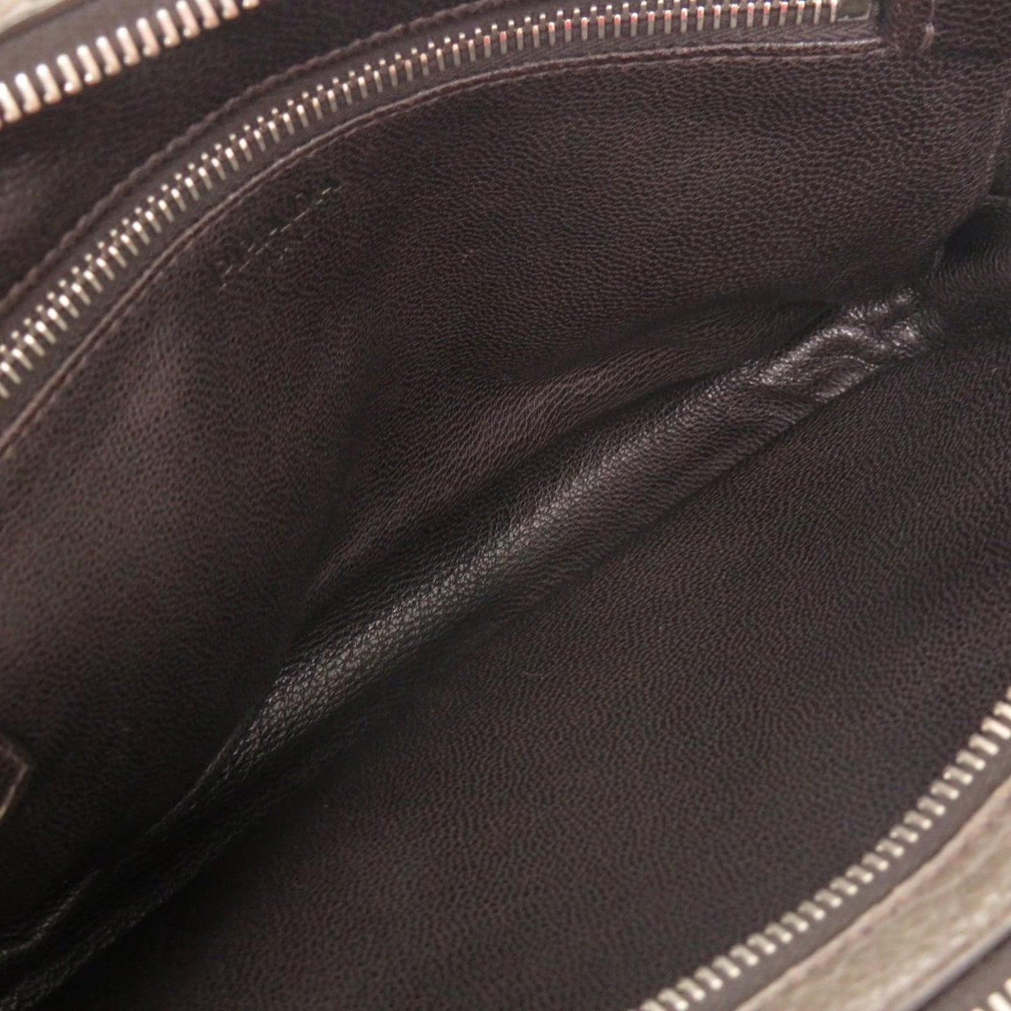 Prada Triangle Logo Leather Gray Second Bag Clutch 0188 Prada