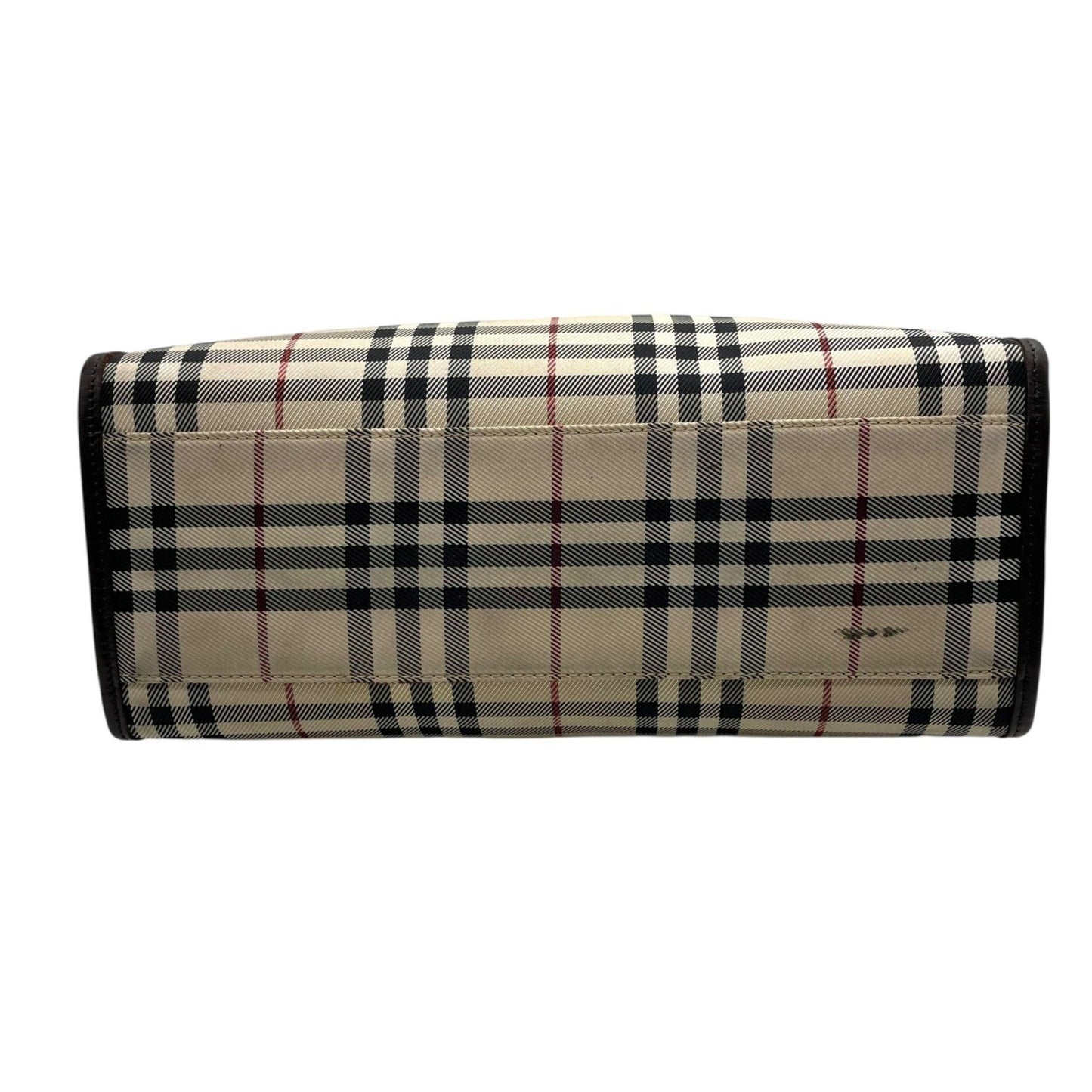 Burberry Nova Check Handbag Tote Bag In Beige And Brown Canvas Leather With Silver Hardware For Men