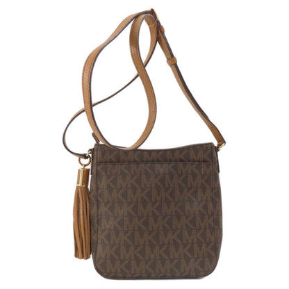Michael Kors Mk Signature Shoulder Bag Leather/Coated Canvas