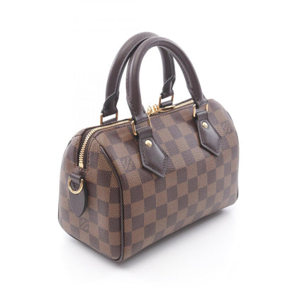 Louis Vuitton Speedy Bandouliere 20 Damier Ebene Handbag Coated Canvas Leather
