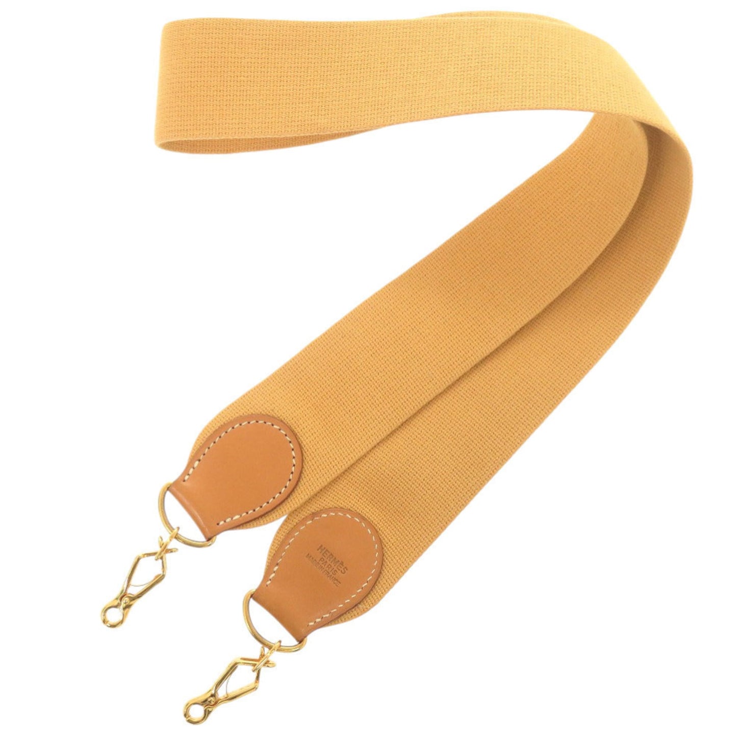 Herms Evelyn Strap Canvas Leather Natural Gold Hardware Shoulder 0157 Hermes