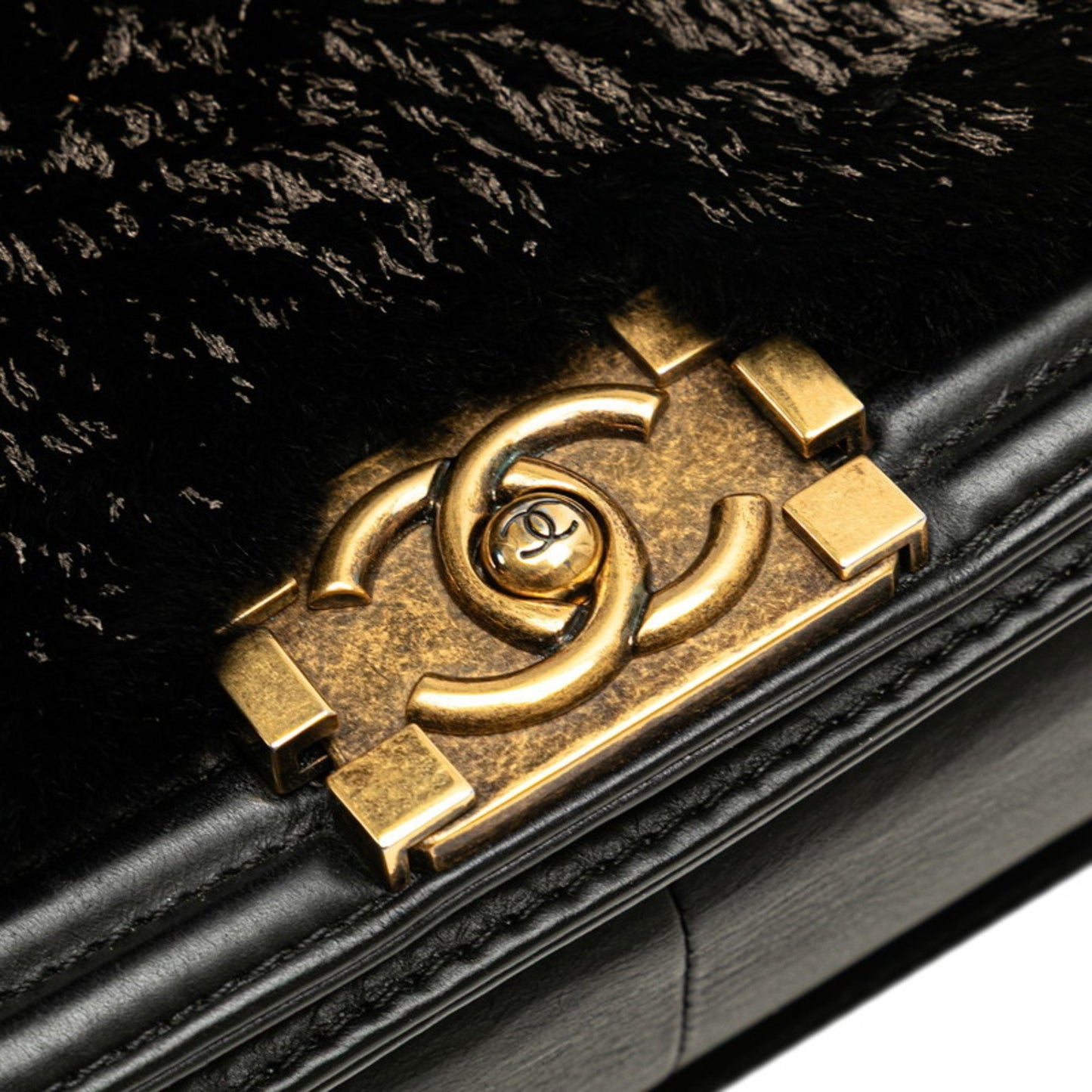 Chanel Coco Mark Boy 25 Crossbody Chain Shoulder Bag In Black Lambskin