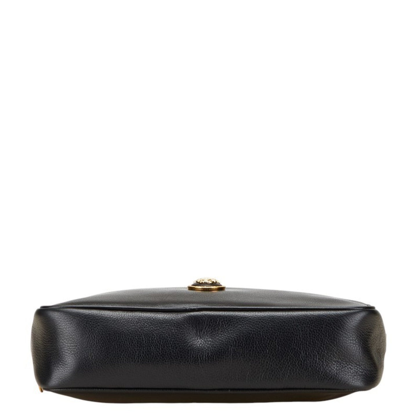 Versace Medusa Clutch Bag/Second Bag In Black Leather