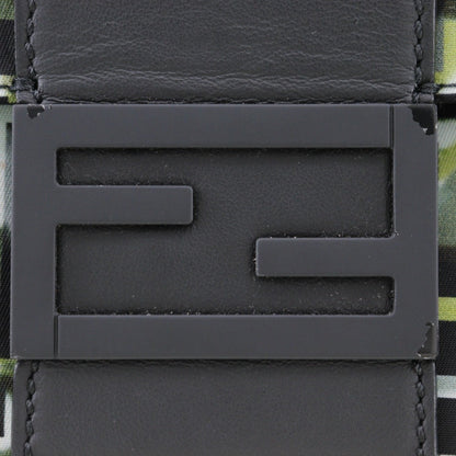 Fendi Mamma Bucket Shoulder Bag 3Way Body Clutch Zucca Camouflage Pattern 7V72 Nylon Black 3Way Type