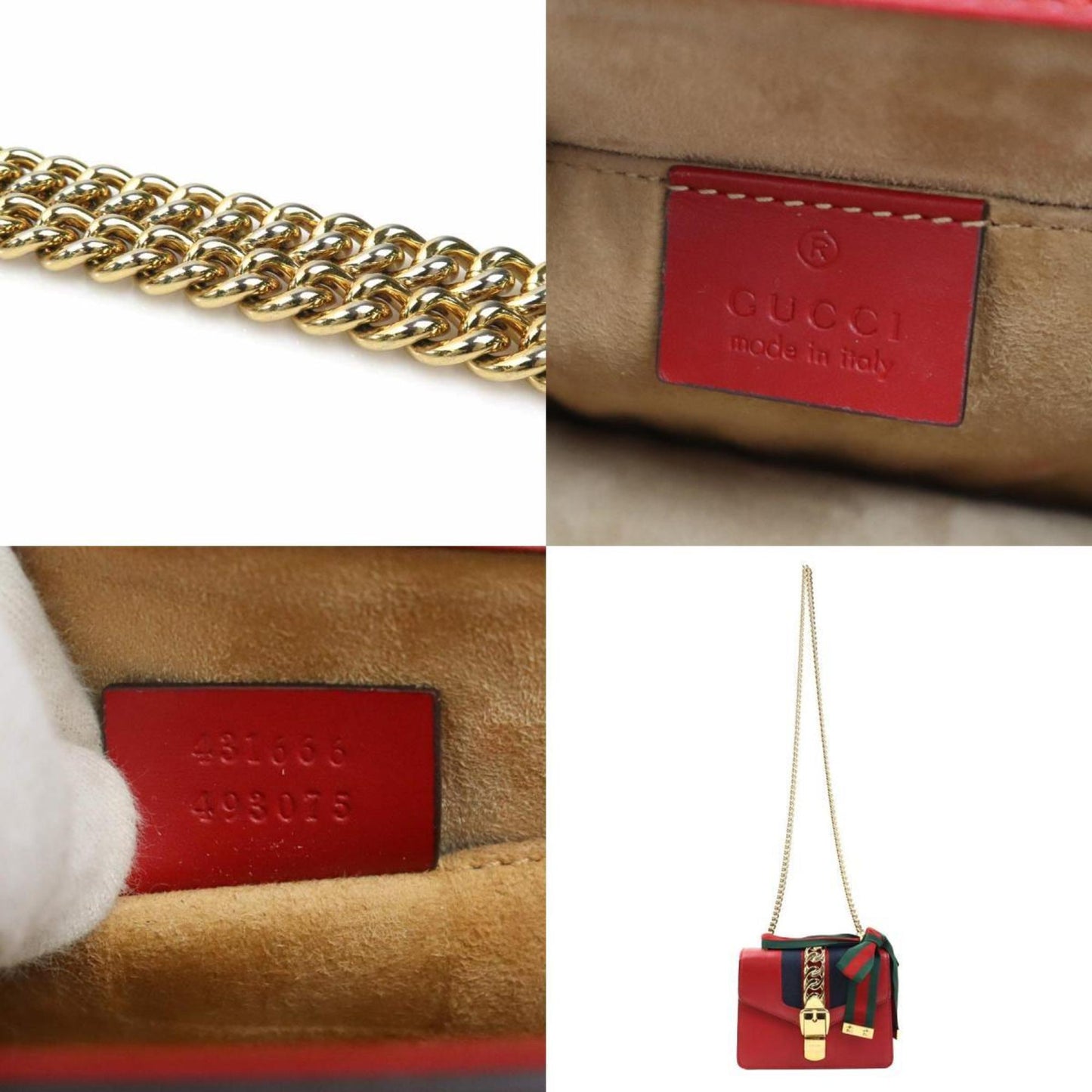 Gucci Shoulder Bag Sylvie Leather Red