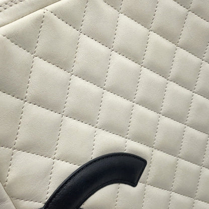 Chanel Shoulder Bag Cambon Line Medium Coco Mark A25178 Chanel White Black