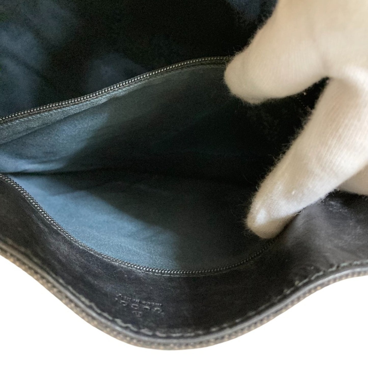 Gucci Gg Denim Canvas Tote Bag With Leather Handles